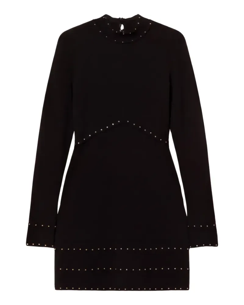 Twin-Set Kurzes Strickkleid mit Nieten - Schwarz Schwarz