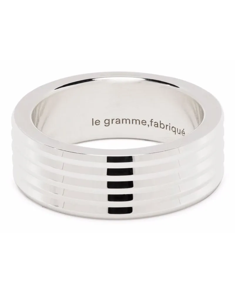 Le Gramme Geriffelter Guilloche-Ring Silber