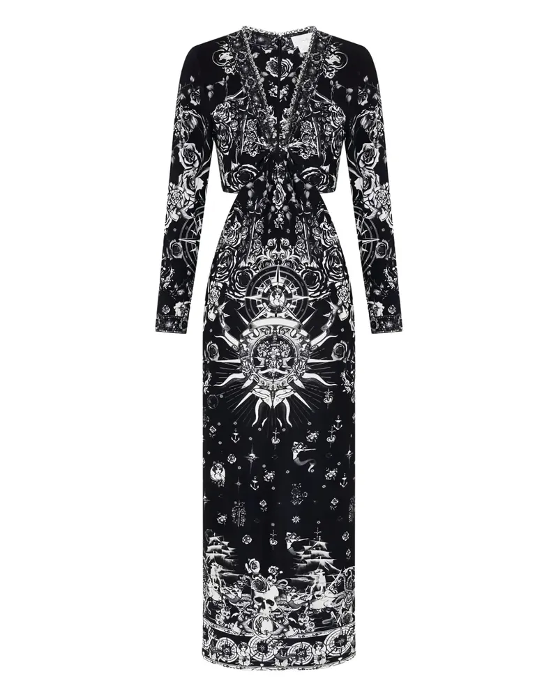 Camilla Tales of Tattoo Jerseykleid mit Cut-Out - Schwarz Schwarz