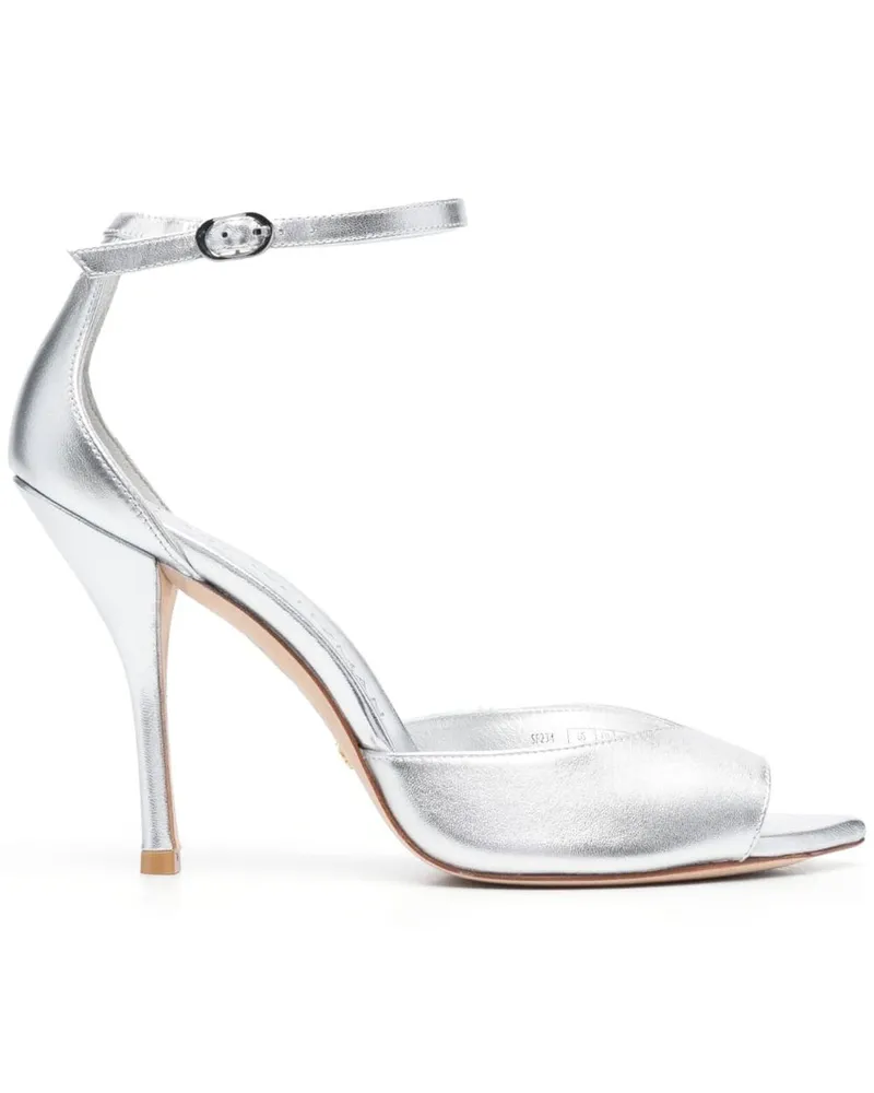 Stuart Weitzman Metallic-Sandalen 100mm - Silber Silber