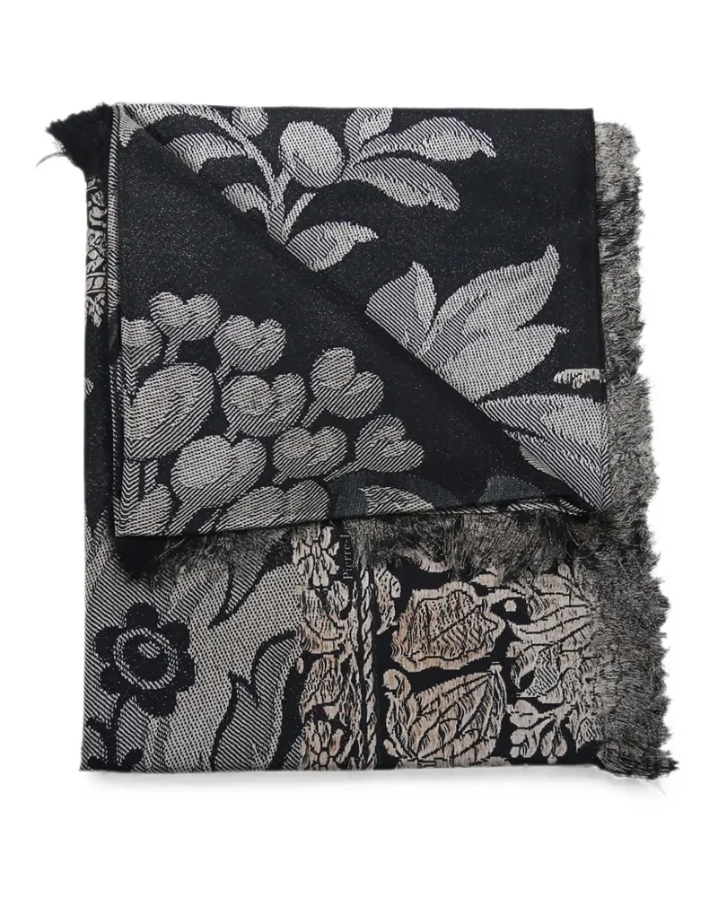 Pierre-Louis Mascia Ausgefranster Aloeuw Jacquard-Schal - Schwarz Schwarz