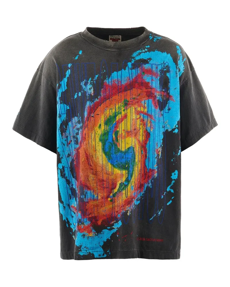 SAINT MXXXXXX T-Shirt mit grafischem Print - Schwarz Schwarz