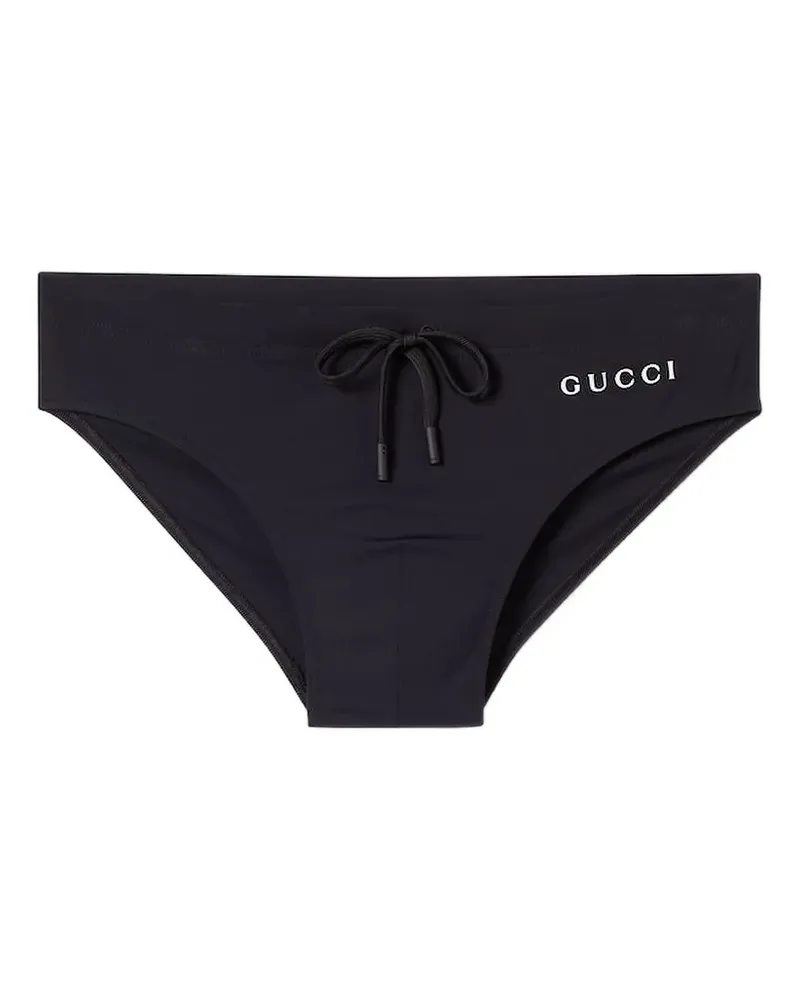 Gucci Badehose mit Logo-Print - Schwarz Schwarz