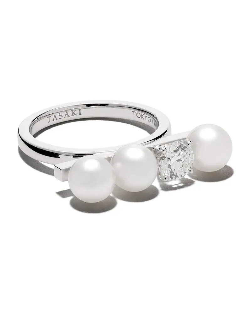 TASAKI 18kt Collection Line Balance Solo Weißgoldring - Silber Silber