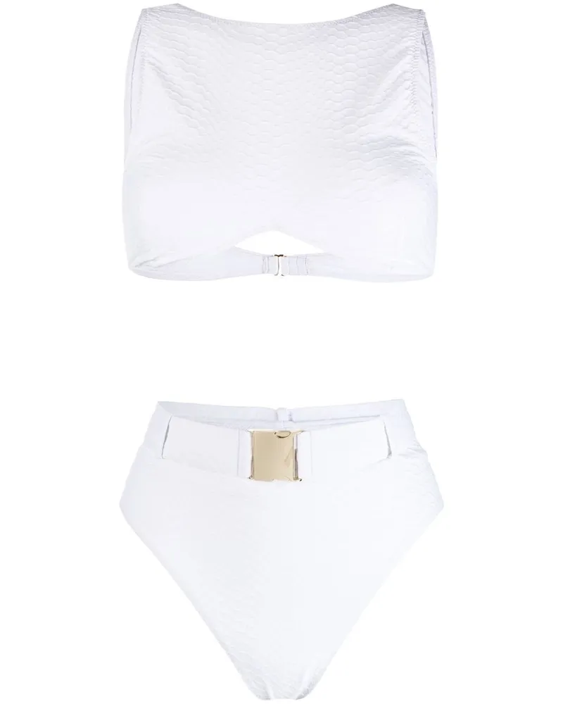 Noire Swimwear Bikini mit Gürtel - Weiß Weiß