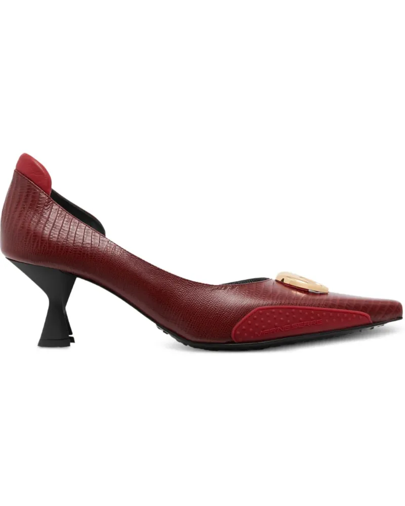 Marine Serre Pumps in Eidechsenleder-Optik 60mm - Rot Rot