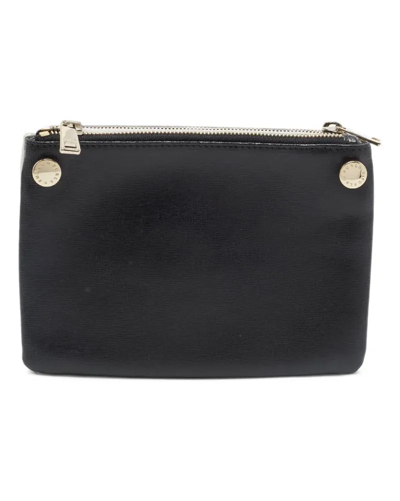 Furla Double Zip Clutch mit Nietendetail - Schwarz Schwarz