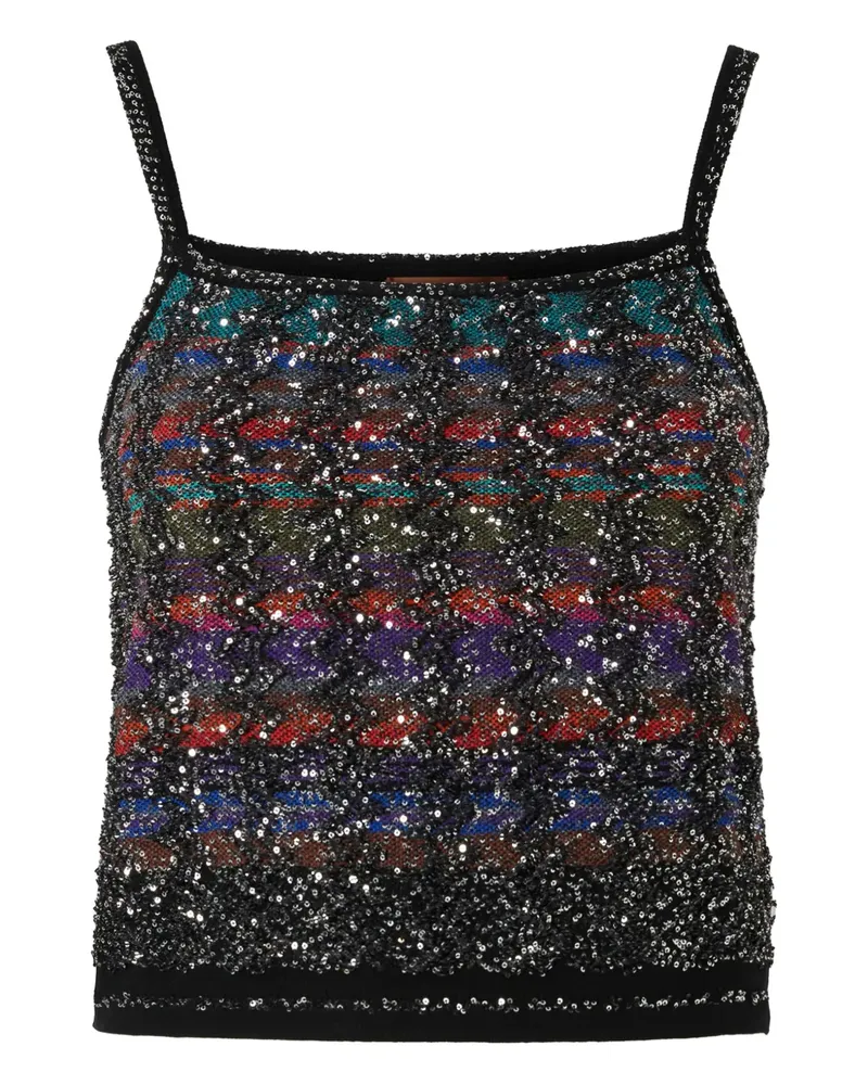 Missoni Gestreiftes Oberteil mit Pailletten - Schwarz Schwarz