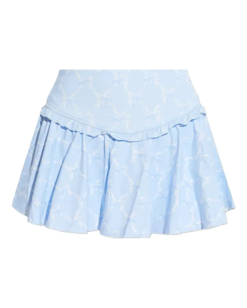 LoveShackFancy Gerüschter Rock mit Schleife - Blau Blau