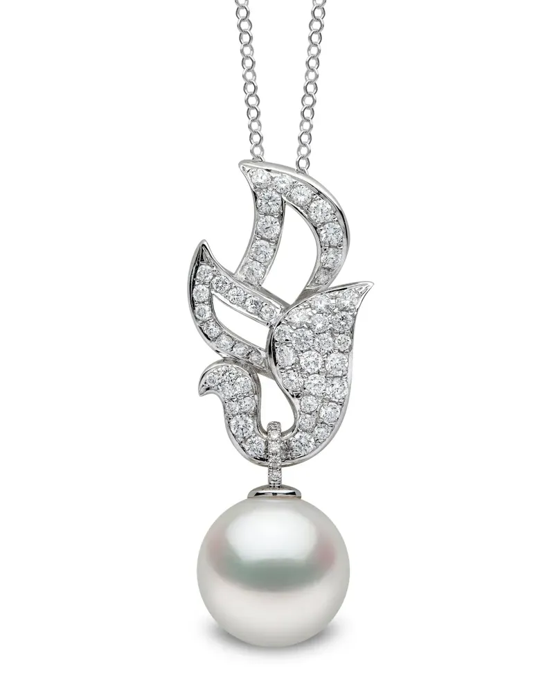 YOKO London 18kt Duchess Weißgoldanhänger mit Diamant und Perle - Silber Silber