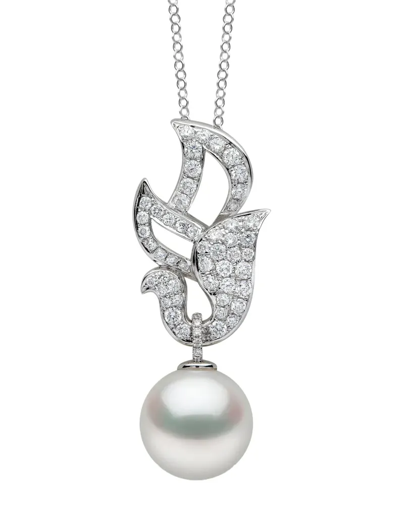 YOKO London 18kt Duchess Weißgoldanhänger mit Diamant und Perle - Silber Silber