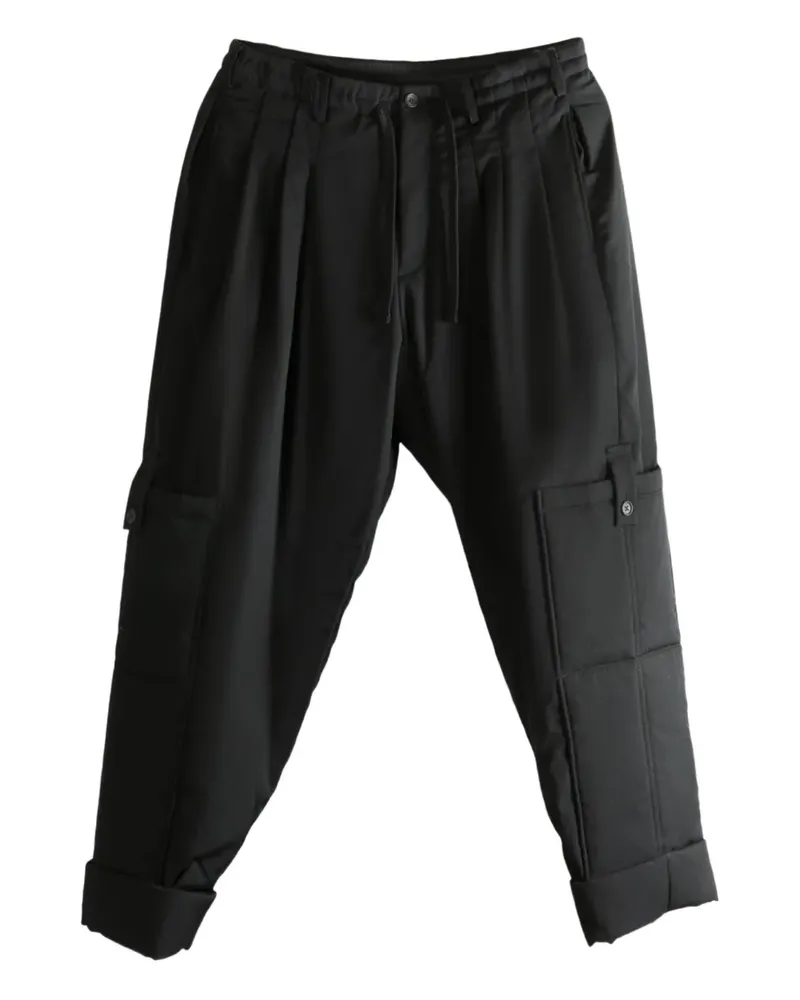 Yohji Yamamoto Plissierte Cargohose - Schwarz Schwarz