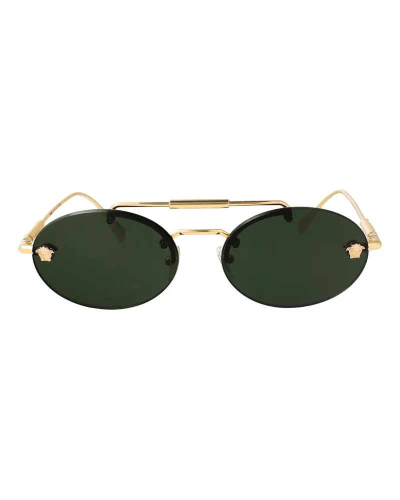 Versace Sonnenbrille mit ovalem Gestell - Gold Gold