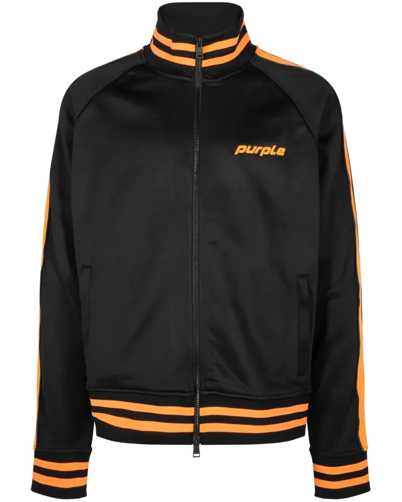 PURPLE BRAND Sportjacke mit Logo-Print - Schwarz Schwarz