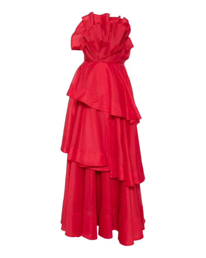 Aje. Selestia ruffled tiered maxi dress - Rot Rot