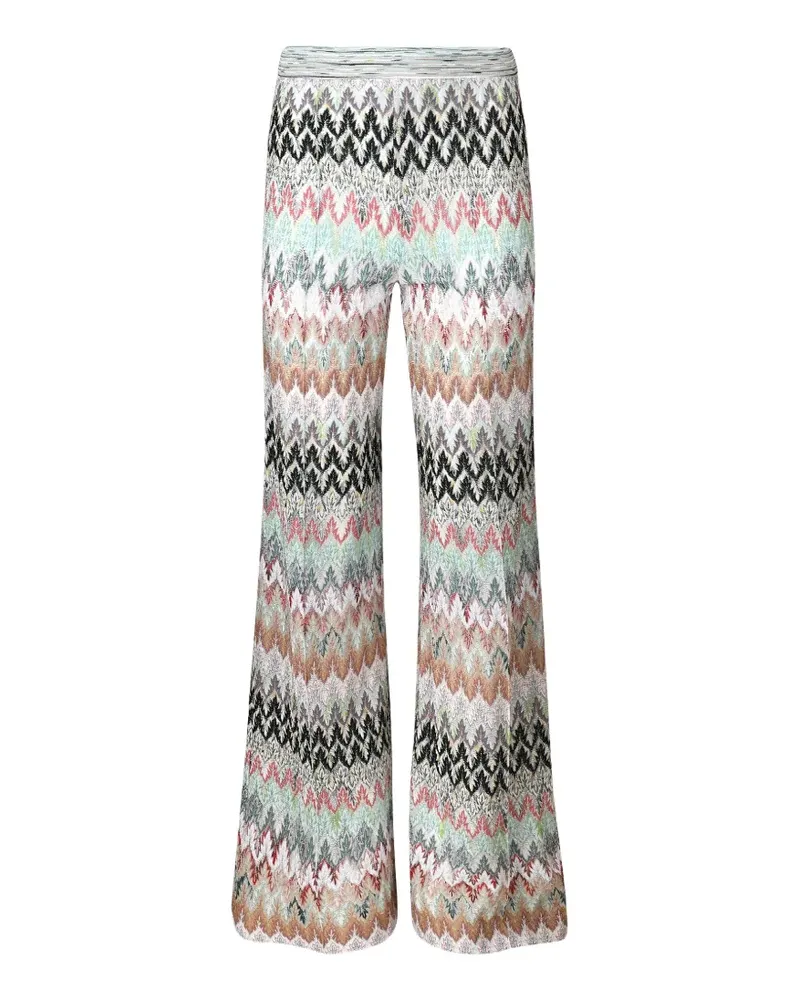 Missoni zigzag-pattern knitted trousers - Weiß Weiß