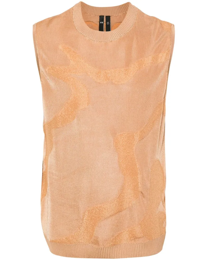 Y-3 Gestricktes Tanktop aus Monogramm-Jacquard - Braun Braun