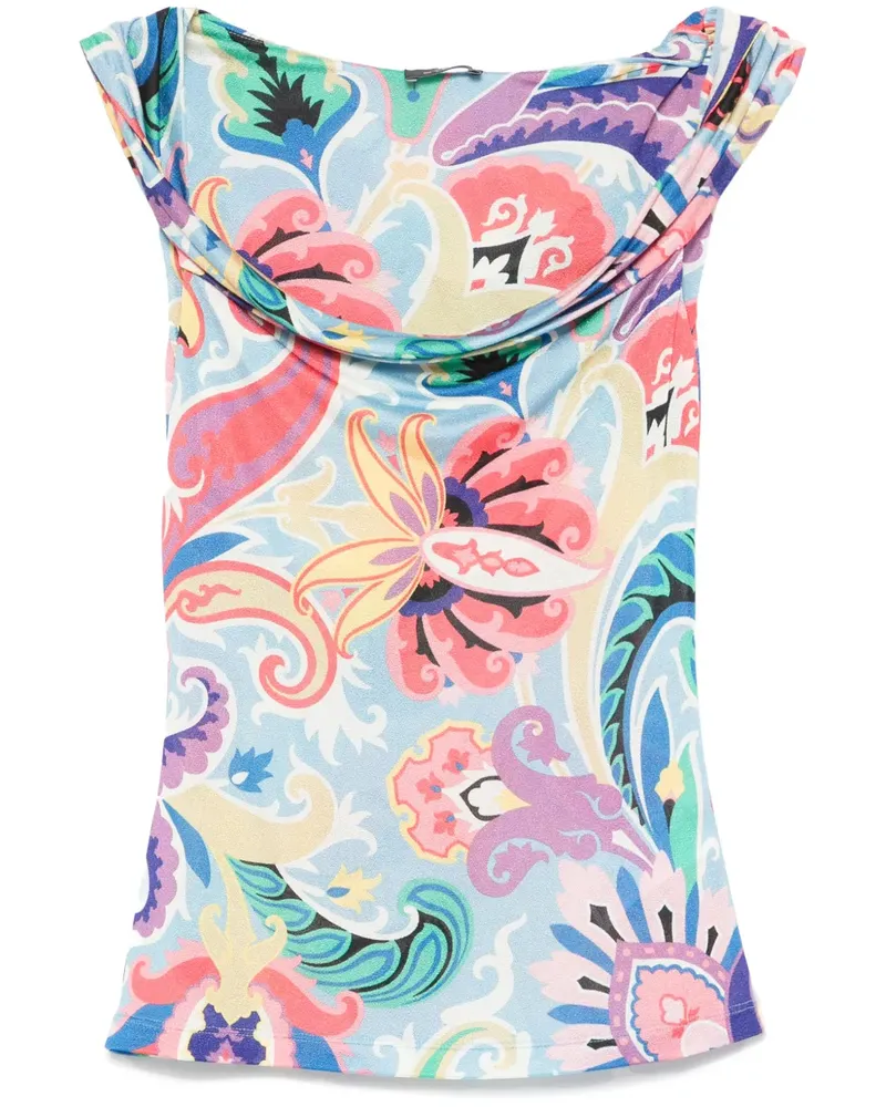 Etro Oberteil mit Paisley-Print - Blau Blau