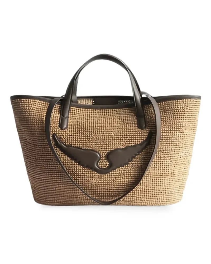 Zadig & Voltaire Wings woven tote bag - Nude Nude