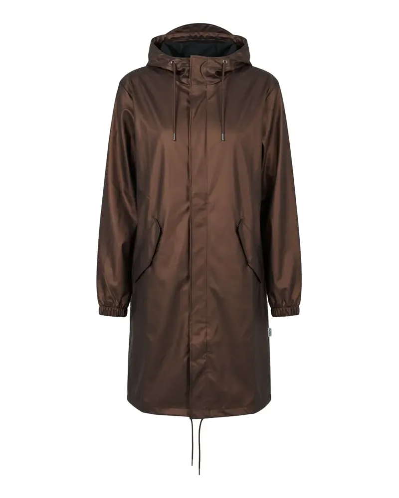 RAINS Einreihiger Fishtail Parka - Braun Braun