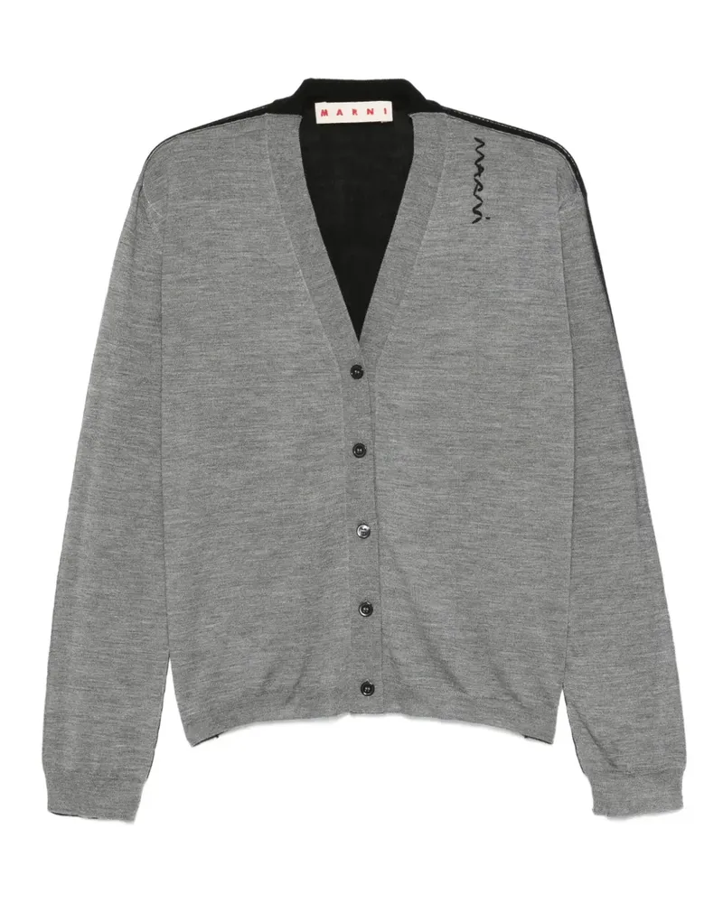 Marni contrast-panel button cardigan - Grau Grau