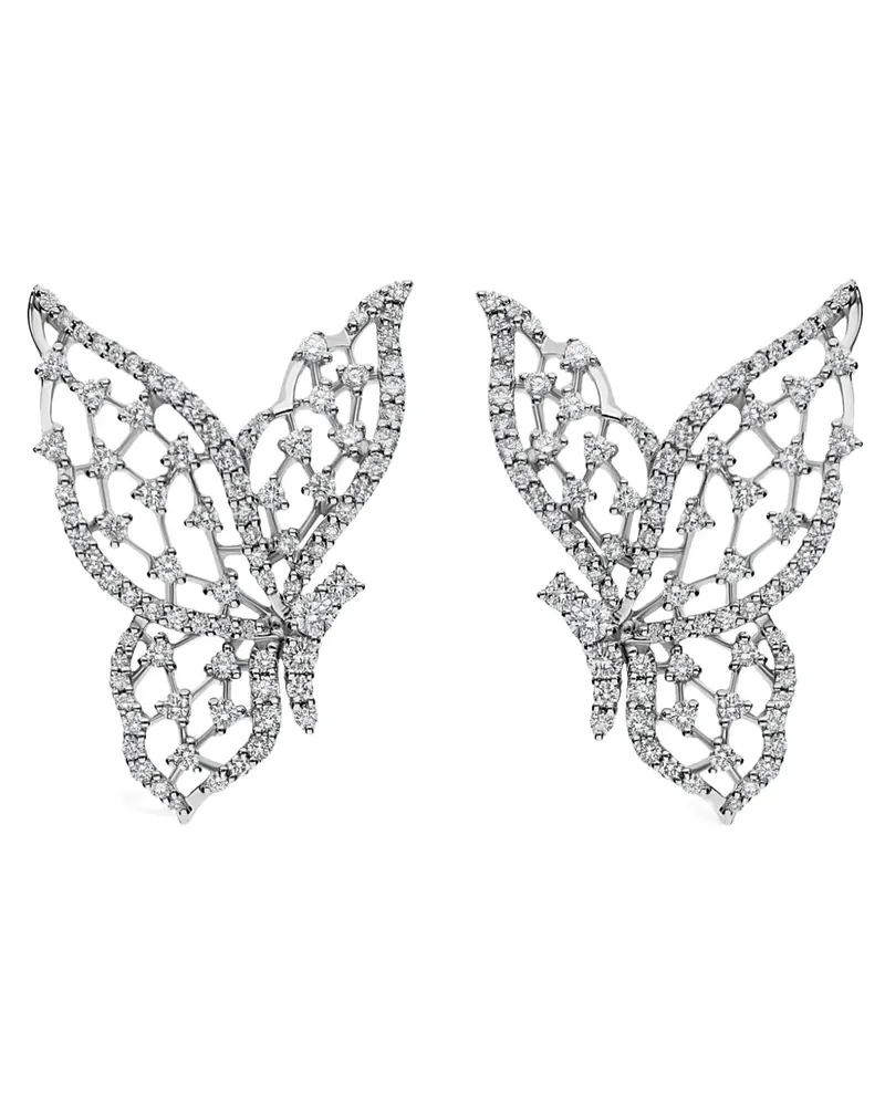 LEO PIZZO 18kt Light Wings Weißgoldohrringe mit Diamanten - Silber Silber