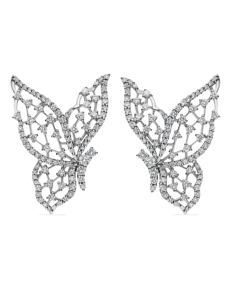 LEO PIZZO 18kt Light Wings Weißgoldohrringe mit Diamanten - Silber Silber