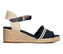 Ausgefranste Wedge-Espadrilles - Blau