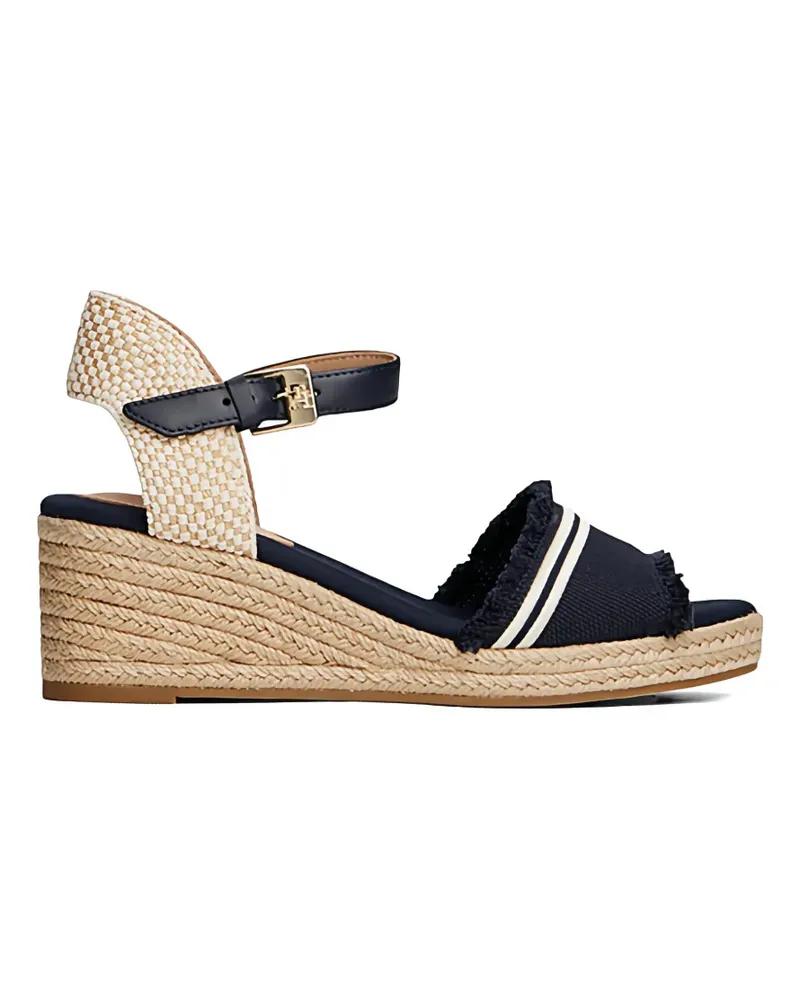 Tommy Hilfiger Ausgefranste Wedge-Espadrilles - Blau Blau