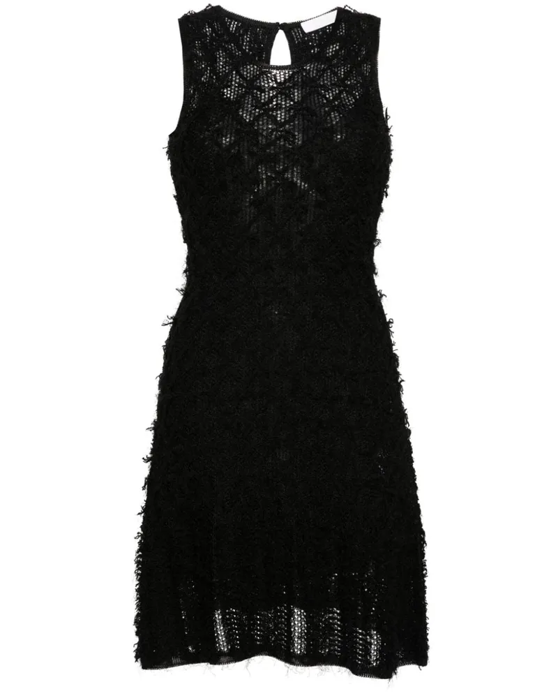 Chloé Ausgefranstes Minikleid - Schwarz Schwarz
