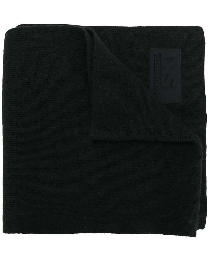 Dsquared2 Schal mit Ski-Logo - Schwarz Schwarz