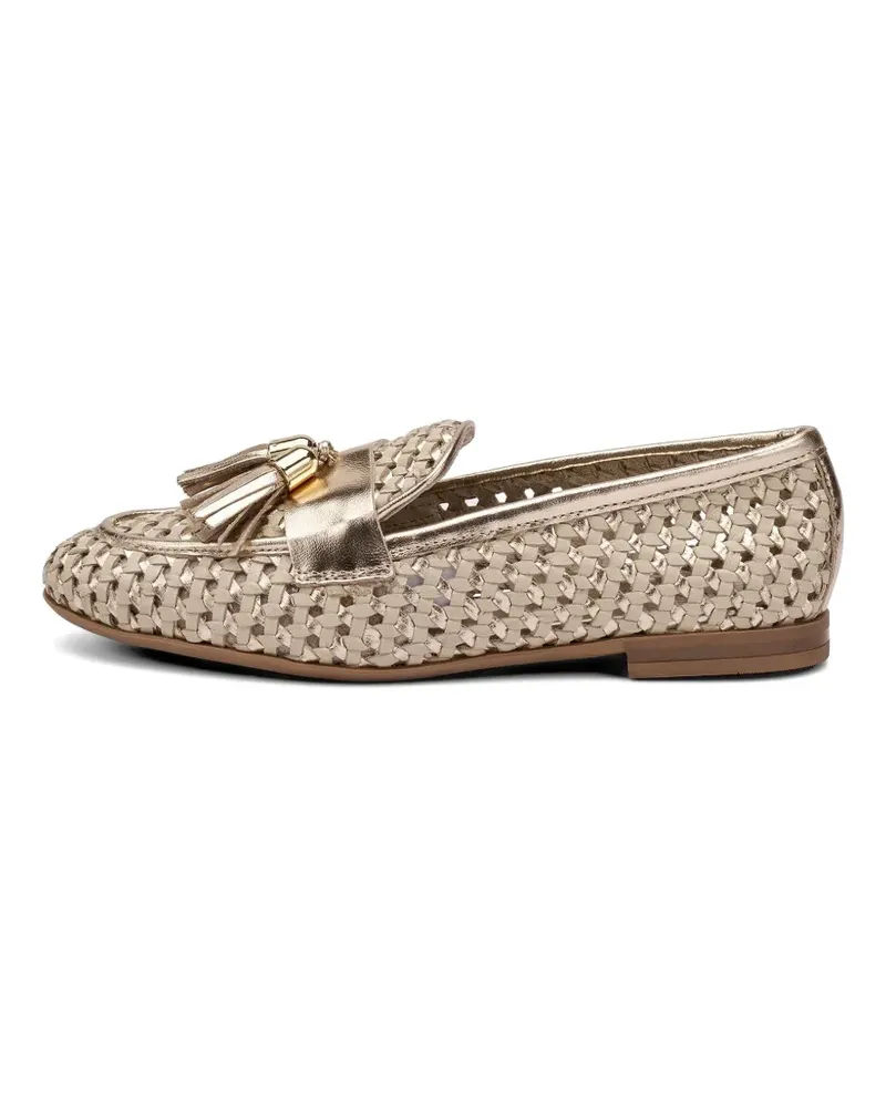 FRAU woven laminated leather loafers - Gold Gold