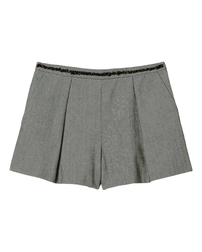 Twin-Set chevron wool blend shorts - Grau Grau