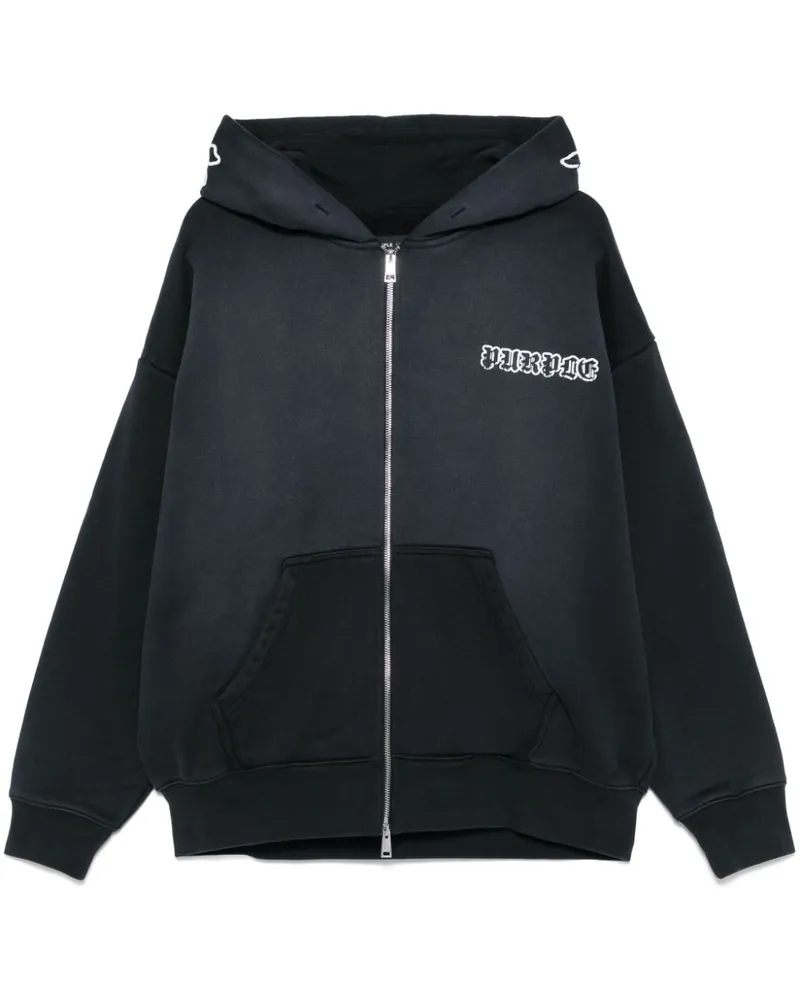 PURPLE BRAND Hoodie mit Logo-Print - Schwarz Schwarz