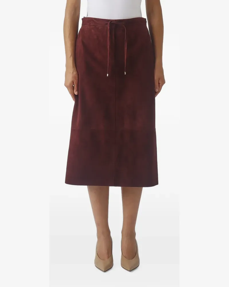 Max Mara Wildlederrock mit Kordelzug - Rot Rot