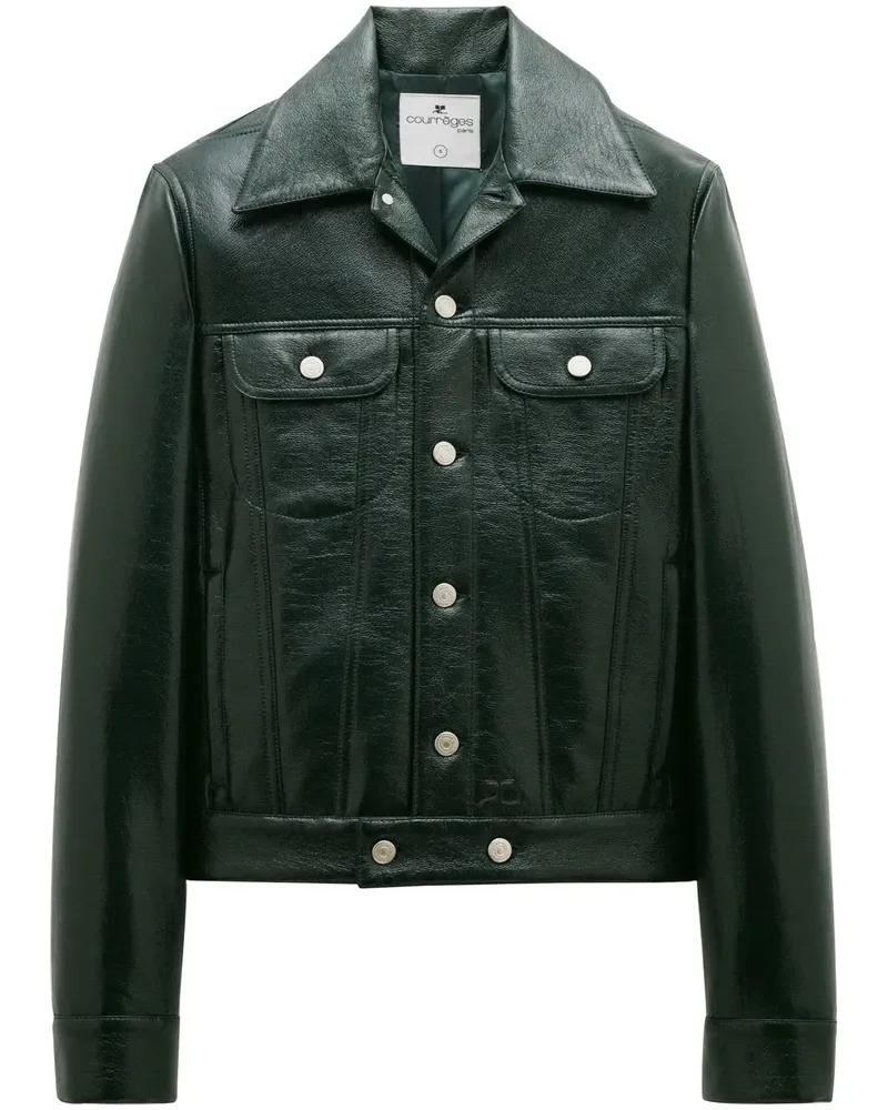 Courrèges V Trucker Jacke aus Vinyl - Grün Grün