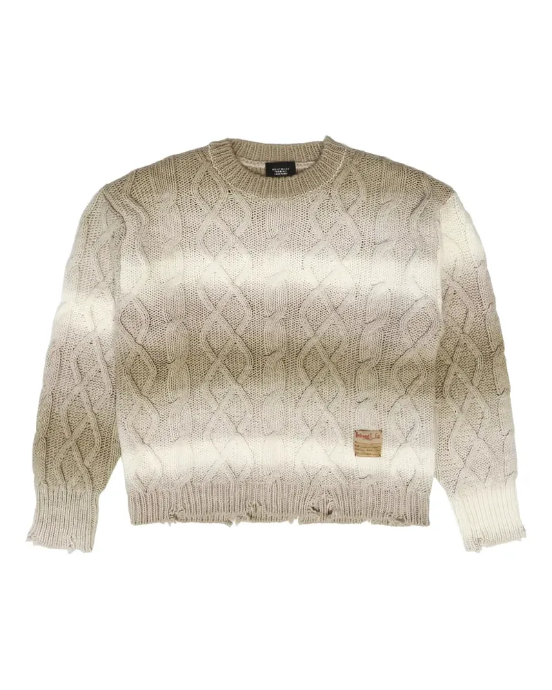 HTC Hollywood Trading Company cable-knit distressed sweater - Nude Nude