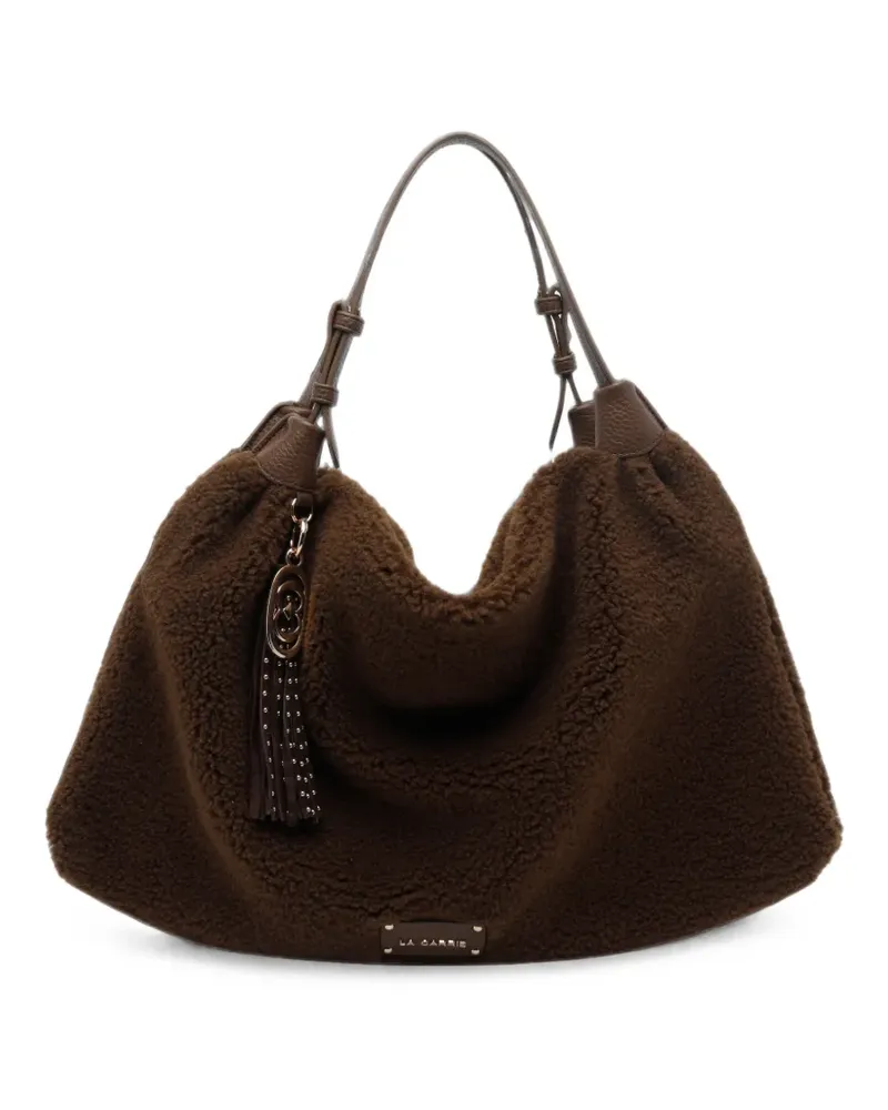 LA CARRIE Teddy logo-plaque shoulder bag - Braun Braun