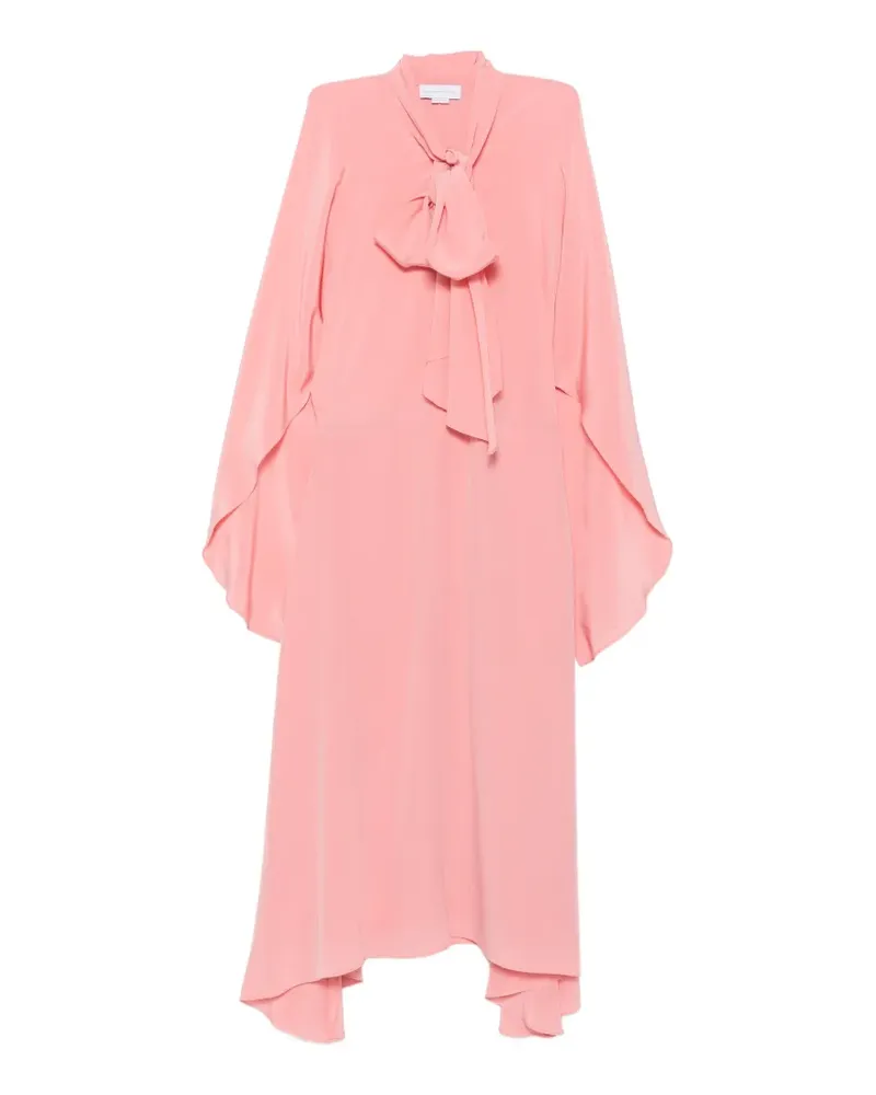 Stella McCartney pussy-bow draped-sleeve asymmetric dress - Rosa Rosa
