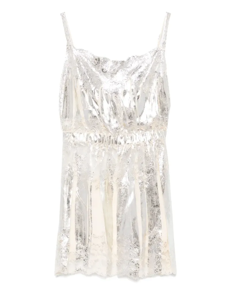 Paco Rabanne Metallic-Top - Nude Nude