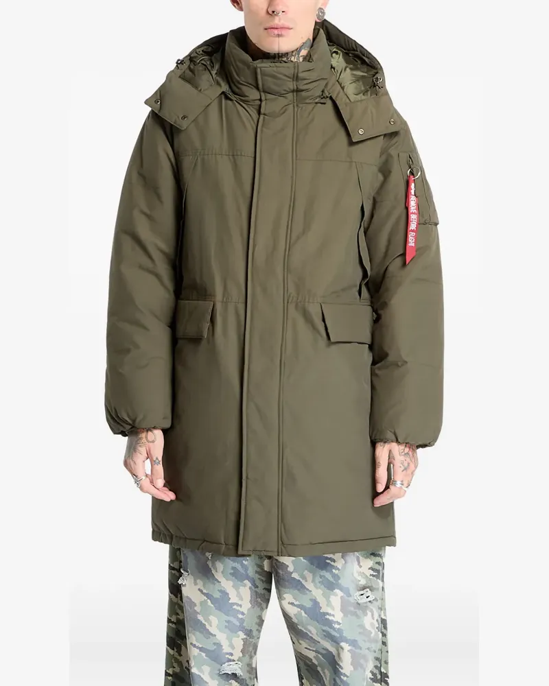 Alpha Industries hooded puffer parka - Grün Grün