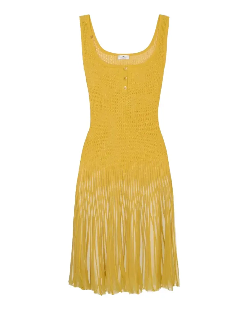 Elisabetta Franchi Plissiertes Kleid mit Knöpfen - Gelb Gelb