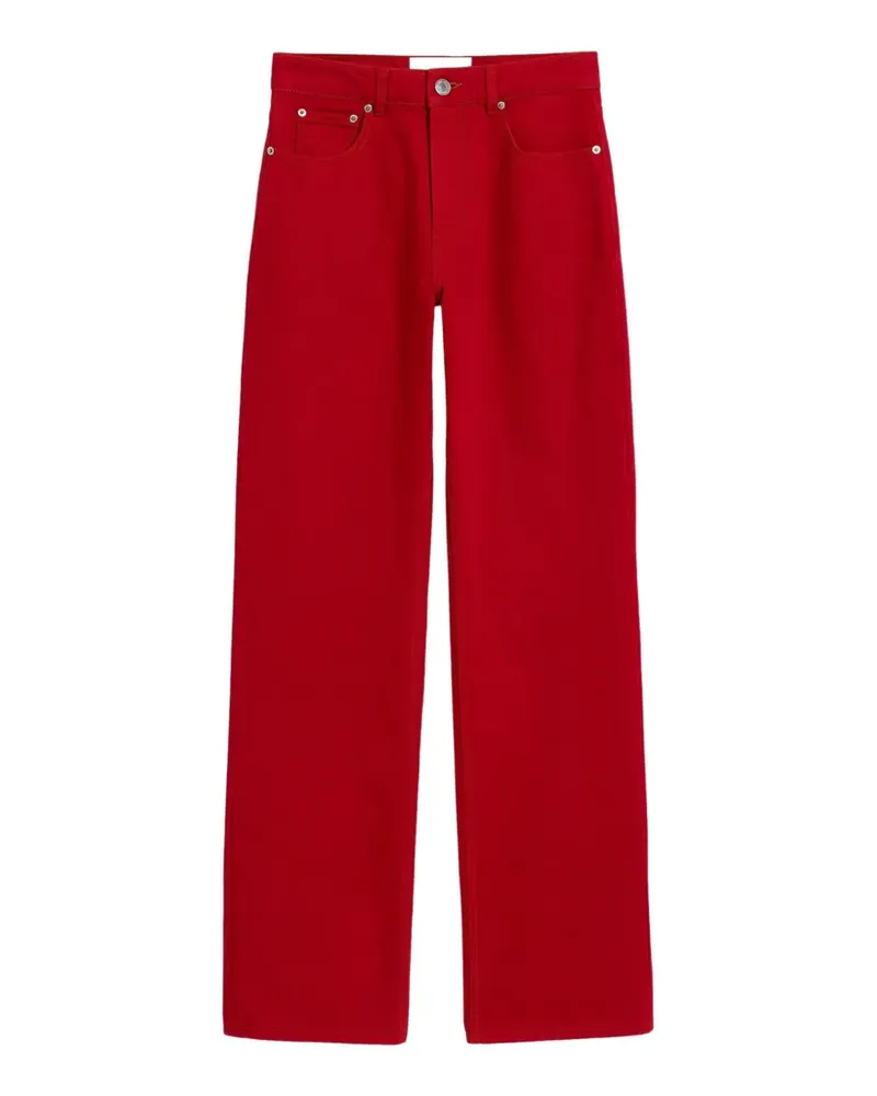AMI Paris Rote Oversized-Jeans aus Baumwolle Rot
