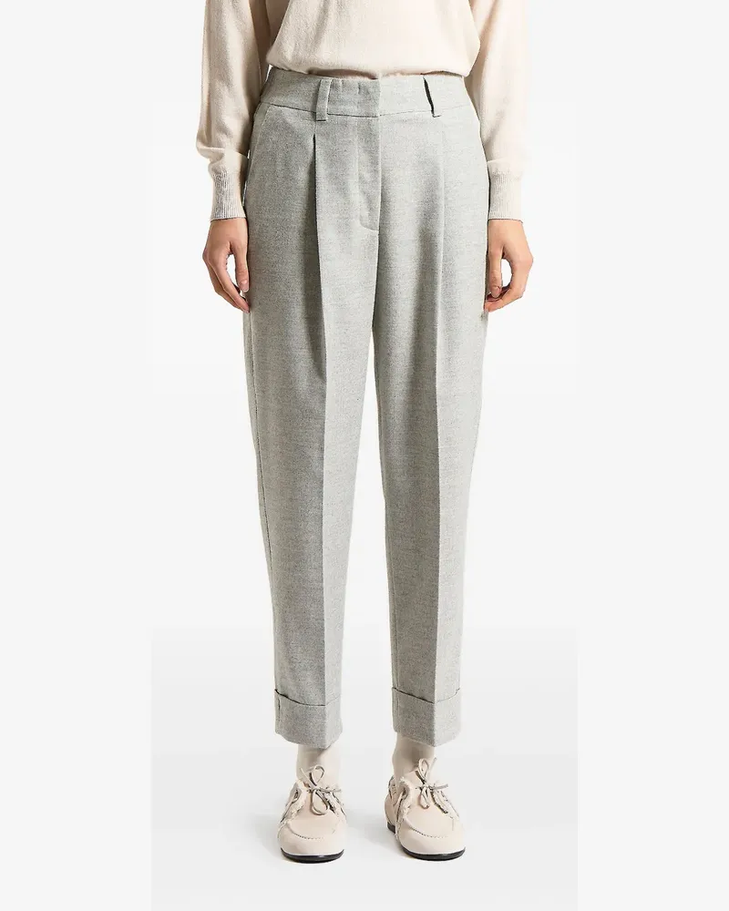 Peserico pleated cuffed trousers - Grau Grau