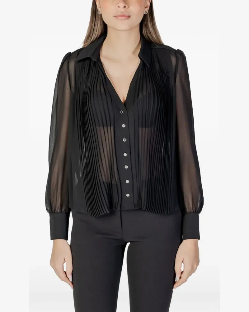 Morgan pleated blouse - Schwarz Schwarz