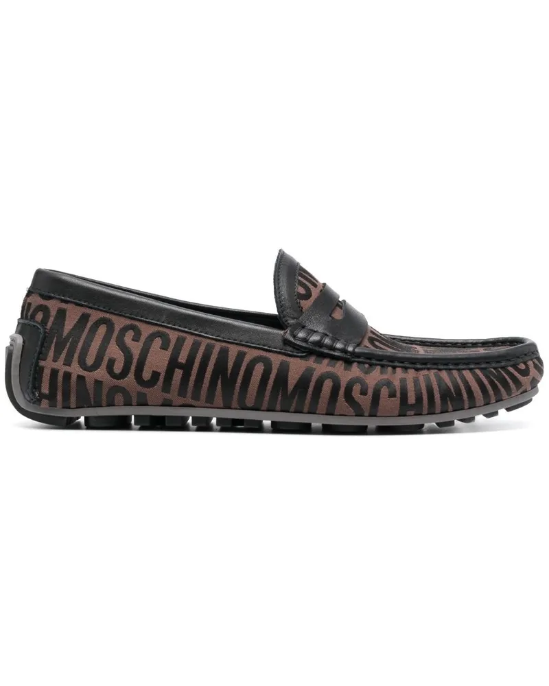 Moschino Penny-Loafer mit Jacquardmuster Braun