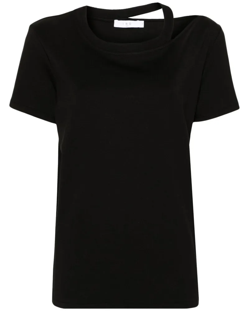 IRO Auranie T-Shirt mit Cut-Outs - Schwarz Schwarz