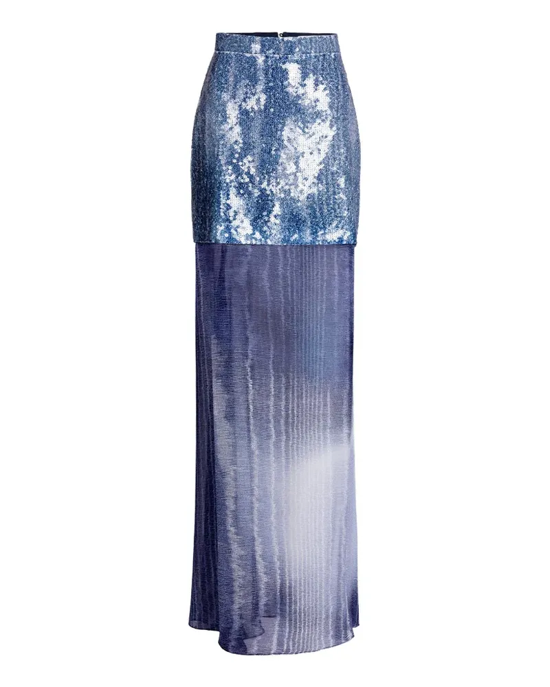 Silvia Tcherassi Amalia sequin-embellished moiré maxi skirt - Blau Blau