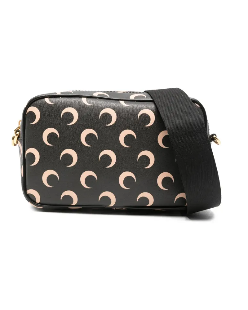 Marine Serre Moon Camera Schultertasche aus Canvas - Schwarz Schwarz