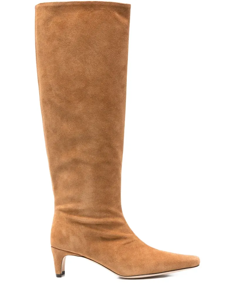 STAUD suede knee-high boots - Nude Nude